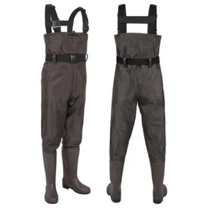 2-Ply Nylon/PVC Waterproof Chest Wader Bootfoot Wader for Fishing Hunting Unisex - Picture 1 of 10