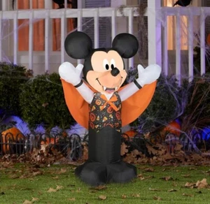 Gemmy luftgeblasene aufblasbare Mickey Mouse als Vampir, 3,5 Fuß groß, schwarz # 228679 - Bild 1 von 2