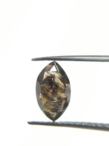 Natural Dark Brown Marquises Diamond, 1.94 CT Salt And Pepper Rustic Diamond   - Picture 1 of 8