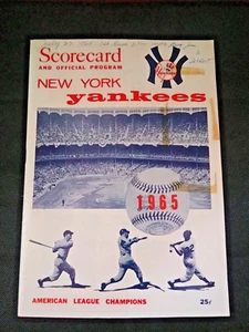 7/27/1965,MANTLE/TRESH HR ,NY YANKEES OFFICIAL PROGRAM & SCORECARD,2 STUBS - Picture 1 of 23