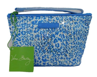 VERA BRADLEY Mesh Sequin Wristlet Purse - Camocat Blue - NWT - Sparkly - Image 1 of 4