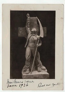 Real del Sarte Sculpteur. Signature Royaliste brandissant un Coeur Vendéen 1936. - Picture 1 of 1