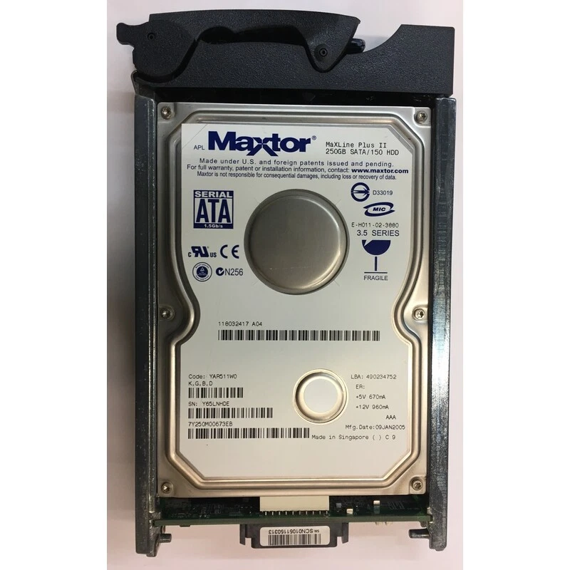 118032417-A04 - EMC 250GB 7200 RPM SATA 3.5" HDD for all CX4's, CX3-80, -40, ... - Image 1 of 1