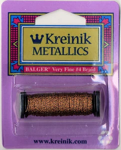 Hilo metálico Kreinik - Carrete de 12 yardas de trenza de cobre antiguo #215C en estado bastante bueno #4 - Imagen 1 de 2