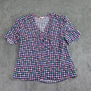 Blusa Boden Mujer Reino Unido 14 Multicolor Escala de Peces Patrón Top Camisa - Imagen 1 de 9