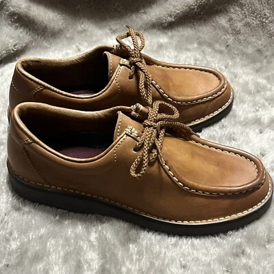 Zapatos clásicos de barco Rockport de cuero marrón con cordones 2 ojales 1961 | para mujer talla 7M Foto 1 de 4