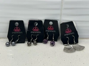 Lot of 4 Pairs Of Paparazzi Earrings - Dangle Drop Earrings - Costume Jewlery - Picture 1 of 7