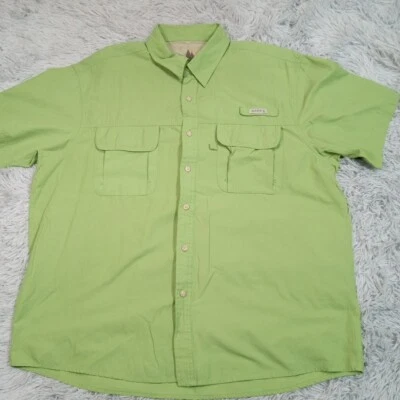 GH Bass Mens Fishing Shirt Green L Tall Button Up Vented Outdoors Casual Comfort - Image 1 of 4