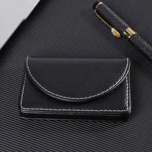 1PC Business Holder Simple PU Portable Business Case Name Holder Case (Black) - Afbeelding 1 van 12