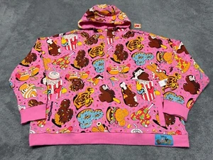 NEW Disney Hoodie Womens 2X 2XL Pink Eats Collection Snacks Popcorn Mickey Mouse - Picture 1 of 10