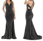 NWT Gunmetal Gray Embellished Shimmer Prom Pageant Dress Evening Gown Size XL
