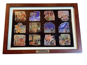 Disney Japan 2003 Character Calendar Pin Set LE 2000 Framed  - Picture 1 of 10