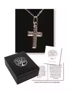Sterling Silver Necklace – Scroll Cross - Picture 1 of 1