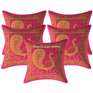 Brocade Jacquard Cushion Cover Peacock Boho Bohemian Pillow Cases For Home Decor - Picture 1 of 6