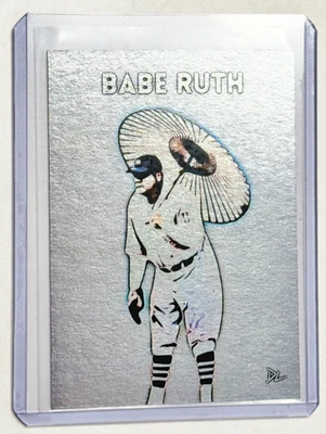Babe Ruth Limited Platinum Plated Artist Signed "In Japan" Trading Card 1/1 - Image 1 of 2