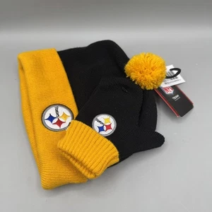 Juego de gorro y mitones multicolores 47 marcas Pittsburgh Steelers para niños pequeños - Imagen 1 de 6