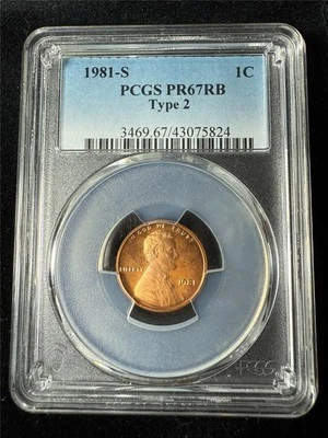 1981 S LINCOLN CENT PROOF 1C PR67 RB PCGS PF67 TYPE 2 TOP POP IN RB SKU 3659 - Image 1 of 2