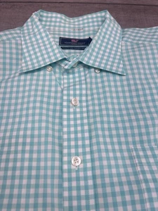 VINEYARD VINES Mens 2XL Green Checkered Long Sleeve Button Classic Tucker Shirt - Picture 1 of 6