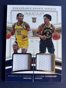 2022-23 Immaculate Bennedict Mathurin Andrew Nembhard Dual Rookie Patch RC /75 - Bild 1 von 2