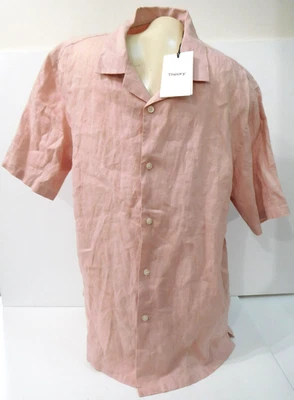 (nuevo) ~ L ~ TEORÍA ~ CAMISA DE LINO PRECISA ATURDIDA ~ $160 grande VIOLA Foto 1 de 4