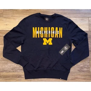 NWT Men's 47 Brand Michigan Wolverines Crewneck Sweatshirt - Medium - Navy Blue - Picture 1 of 7