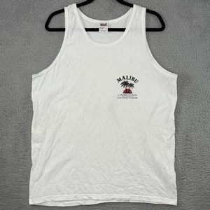 Vintage Malibu Rum Tank Top White Mens Size Large Graphic Print Anvil Redbar - Picture 1 of 9