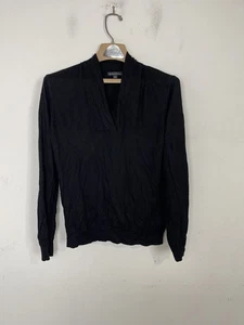 Brooks Brothers Women Sweater Large Black Silk Cashmere Cowl Neck Luxury Minimal - Picture 1 of 9
