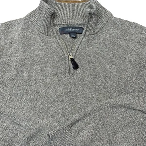 Maglione Croft & Barrow 1/4 Zip Grigio Maglia Manica Lunga 100% Cotone Uomo L - Foto 1 di 6