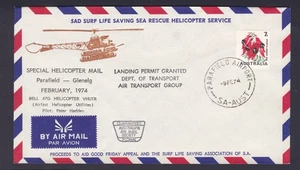 1974 SPECIAL HELICOPTER MAIL PARAFIELD - GLENELG DECIMAL STAMP FLIGHT COVER #Q30 - Bild 1 von 2
