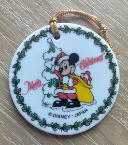 Disneyland Feliz Navidad Adorno Redondo Porcelana De Colección Circa Años 90 - Imagen 1 de 3