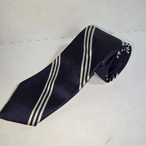 Navy Blue Striped Tie HUDDERSFIELD All Silk from Italy NWT - Picture 1 of 6