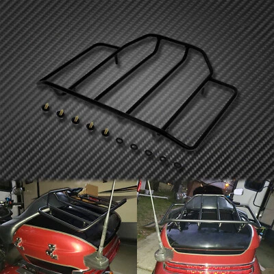 Black Trunk Luggage Top Rack Rail Tour Pack Fit For Harley Touring 1984-2021 - Image 1 of 4