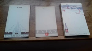 3 FEUILLETS MENU PUB. " Evian-Cachat " joliment illustré .(S14-21) - Imagen 1 de 5