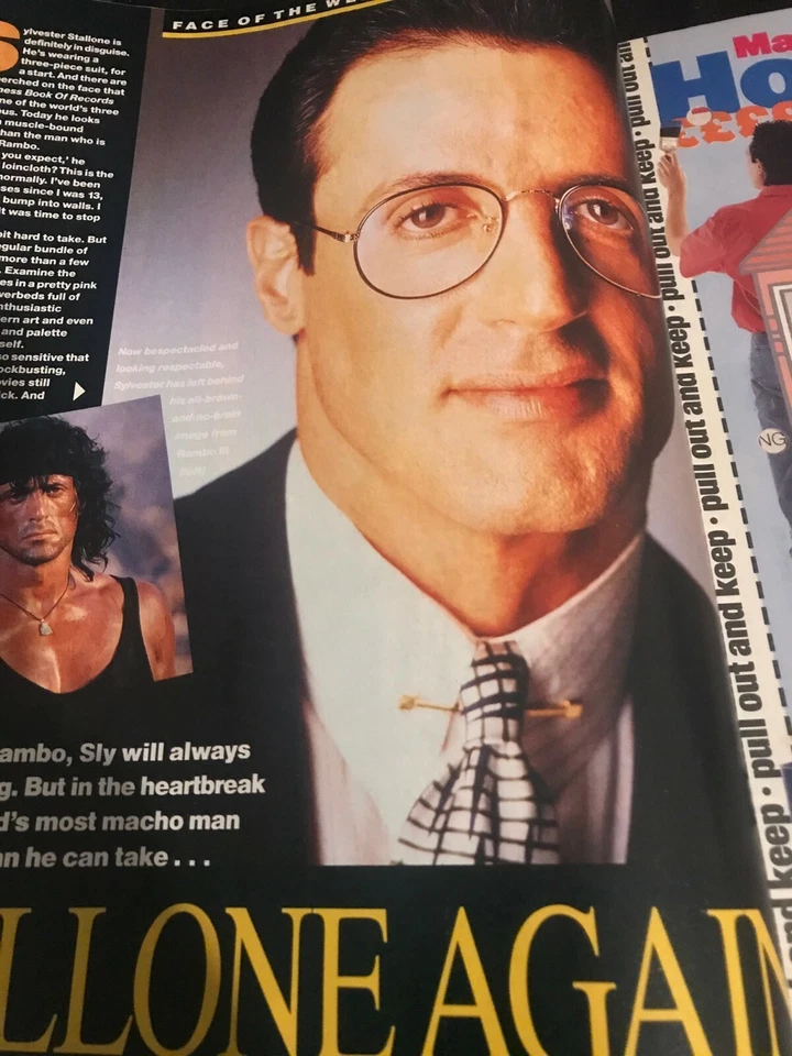 Rare Magazine 1990 SYLVESTER STALLONE 2 page interview with photos  - Image 1 of 1