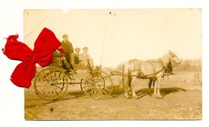 ANTIQUE HORSE AND BUGGY PHOTOGRAPH - POST CARD SIZE - Picture 1 of 1