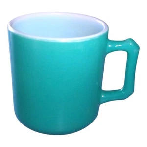 1 Vintage Hazel Atlas Handled Coffee Mugs Tea Cups Turquoise - Picture 1 of 5