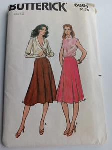 Butterick Pattern 6860 Misses' Size 12 Pleated Below-knee Skirt 1970s UNCUT FF - Picture 1 of 15