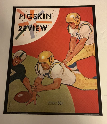 USC Trojans v UCLA Bruins Football 1961 Pigskin Review Program Poster Print Cover