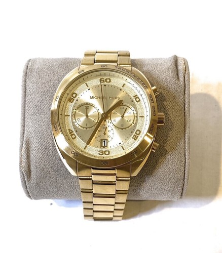 Nuovo Orologio Michael Kors Uomo Dane Display Analogico Quarzo Oro MK8623