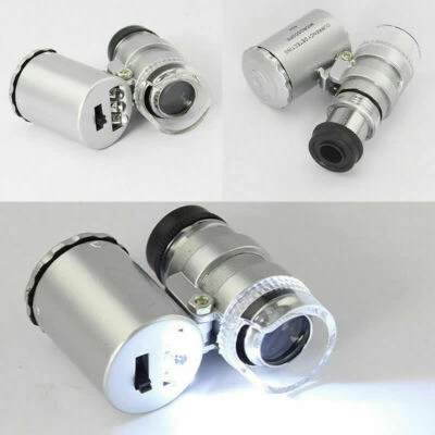 Loupe 60x Mini microscope de poche Loupe de poche Loupe de bijoutier Schm / bel= - Photo 1/4