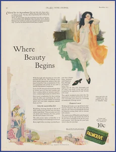 Anuncio impreso de colección 1923 PALMOLIVE jabón baño decoración artística egipcia de colección años 20 PALMOLIVE - Imagen 1 de 1