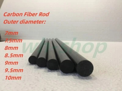 Carbon Fiber Rod 7mm 7.5mm 8mm 8.5mm 9mm 9.5mm 10mm x 500mm - Image 1 of 3