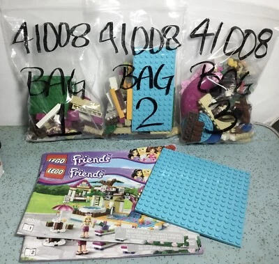LEGO FRIENDS SET# 41008-HEARTLAKE CITY POOL 414Pcs 2 FIGURES INSTRUCTIONS NO BOX - Image 1 of 4