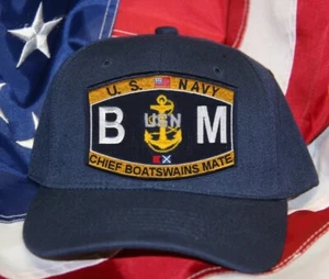 CHIEF BOATSWAINS MATE CBM US NAVY RATING HAT PATCH CAP USN VETERAN GIFT ** - Picture 1 of 16