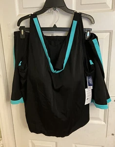 Nuevos con etiquetas Trajes de Baño Talla 32 Todo Negro Aqua 2 Piezas Tankini Corto Acolchado Inalámbrico - Imagen 1 de 10