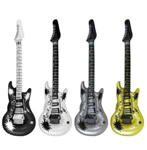 4x Inflatable Rock N Roll Guitar (106cm) Party Photo Booth Prop Fancy Dress - Picture 1 of 1