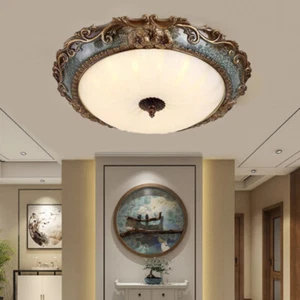 European Style Flush Mount Ceiling Light Retro Bedroom Ceiling Light Fixture - Picture 1 of 11