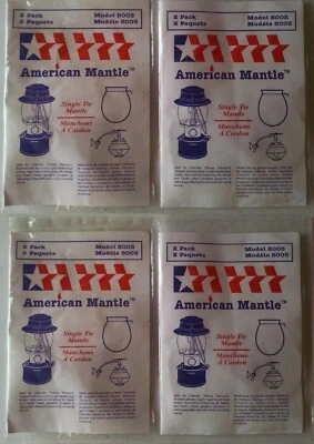 AMERICAN MANTLE Tie Mantle for Humphrey/Mr.Heater Gaslight/Lantern Mantle SKU 8003-4Packs/8pcs.