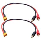 Handy 2PCS XT60 Male to 4mm Banana Plug Adapter Cable for RC Helicopters