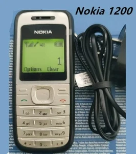 Nokia 1200 - Black & Silver Mobile Phone Multi Languages GSM 900/1800 Unlocked - Zdjęcie 1 z 6